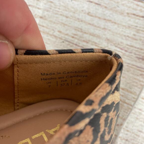 Aldo Dwendadan Womens Sz 7B Ballet Flats Cap Toe Cheetah Black - Picture 10 of 11